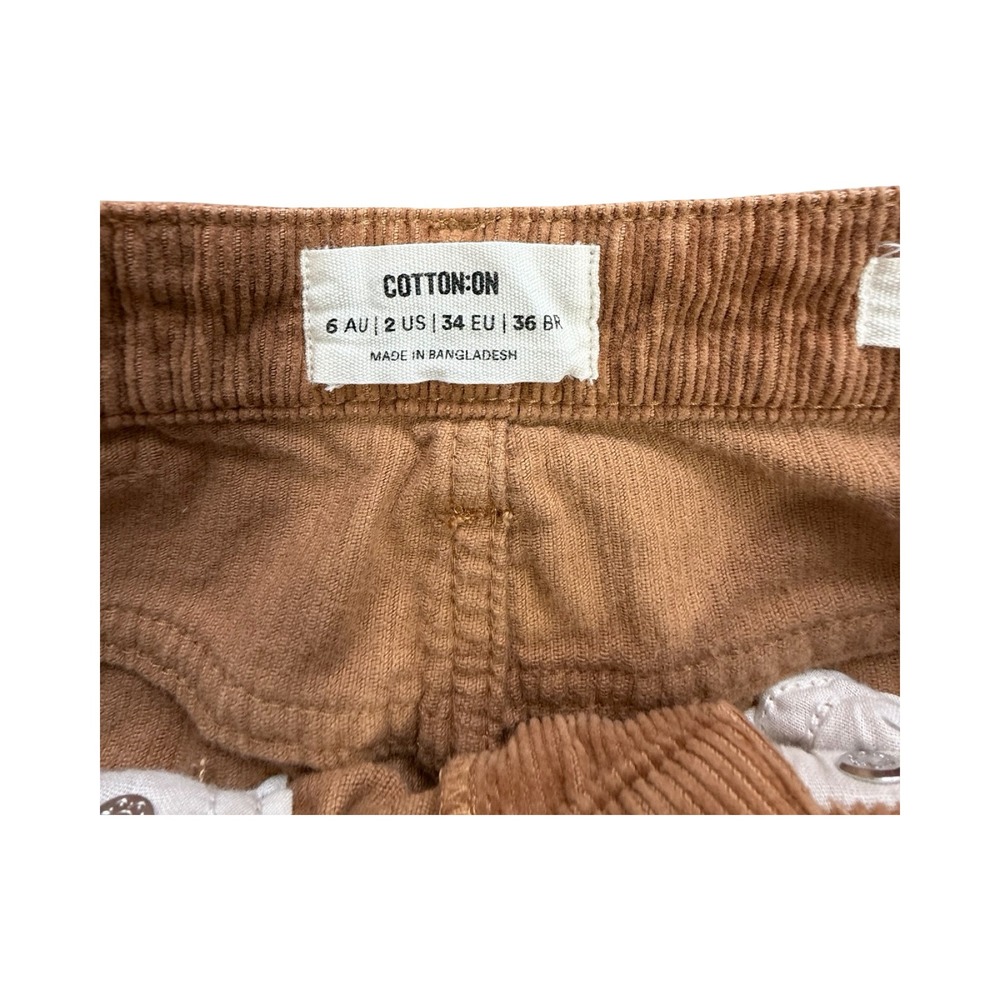 Cotton On Maxi Skirt Womens 2 Brown Corduroy High Waist Long Workwear - Picture 3 of 12